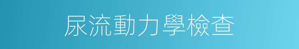 尿流動力學檢查的同義詞