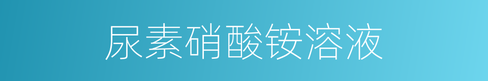 尿素硝酸铵溶液的同义词
