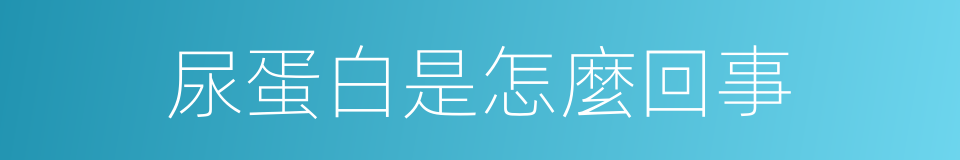 尿蛋白是怎麼回事的同義詞