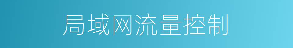 局域网流量控制的同义词