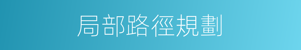 局部路徑規劃的同義詞