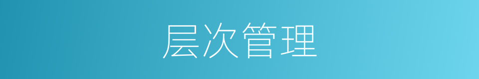 层次管理的同义词