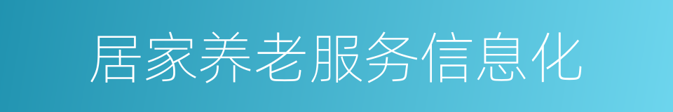 居家养老服务信息化的同义词