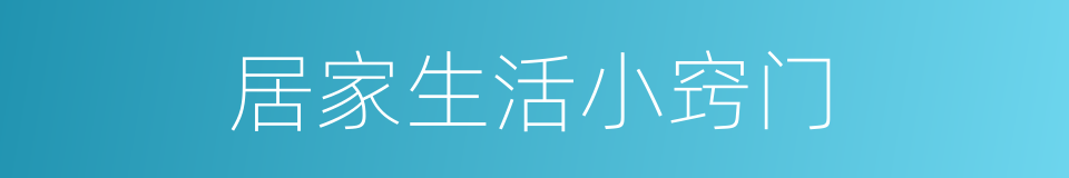 居家生活小窍门的同义词