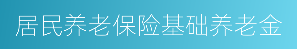 居民养老保险基础养老金的同义词