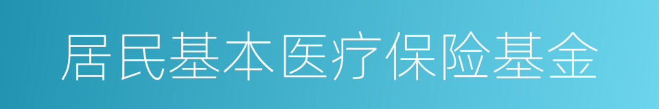 居民基本医疗保险基金的同义词