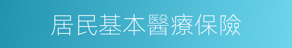 居民基本醫療保險的同義詞