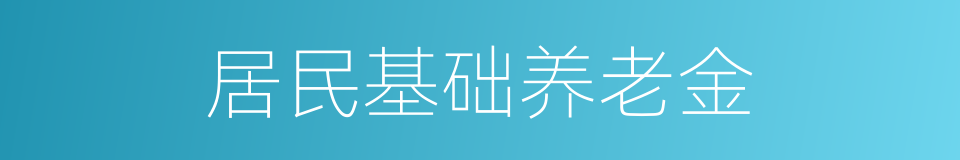 居民基础养老金的同义词