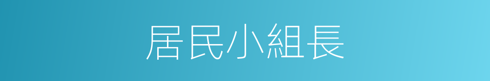 居民小組長的同義詞