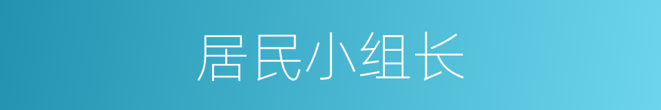 居民小组长的同义词