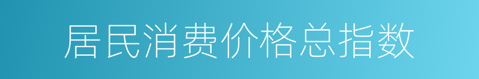 居民消费价格总指数的同义词