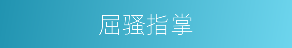 屈骚指掌的同义词
