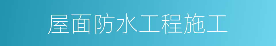 屋面防水工程施工的同义词