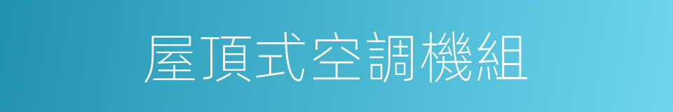 屋頂式空調機組的同義詞