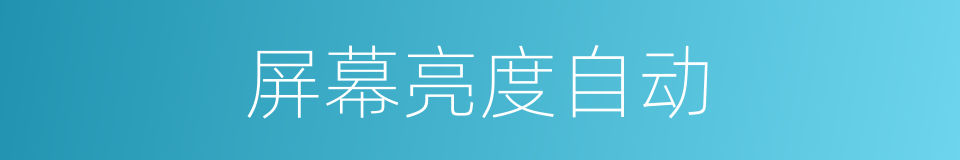 屏幕亮度自动的同义词