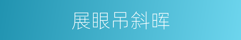展眼吊斜晖的同义词