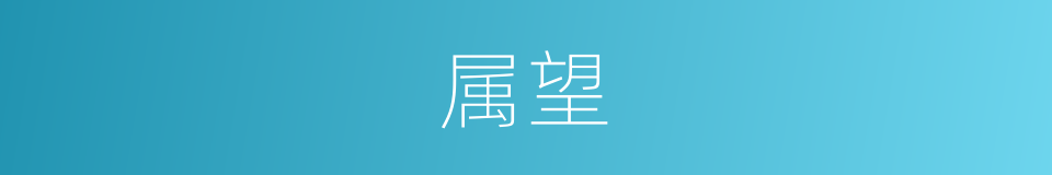 属望的意思