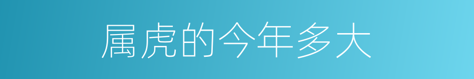 属虎的今年多大的同义词