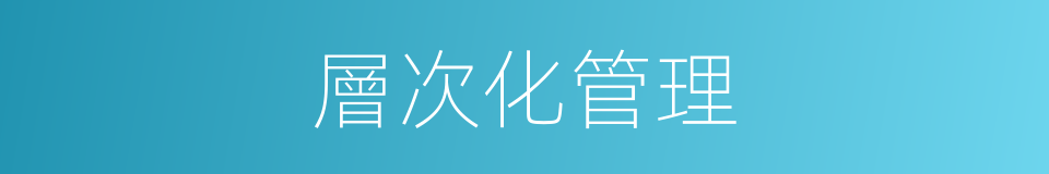 層次化管理的同義詞