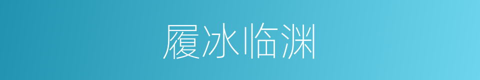履冰临渊的同义词