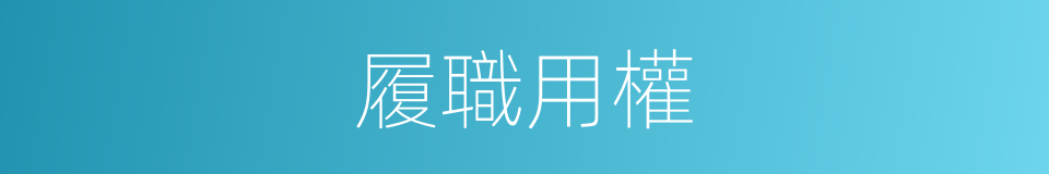 履職用權的同義詞