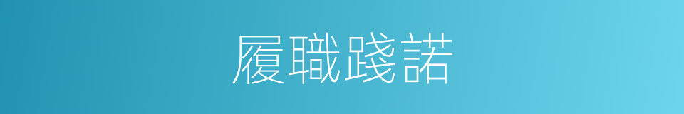 履職踐諾的同義詞