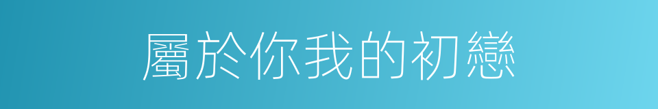 屬於你我的初戀的同義詞