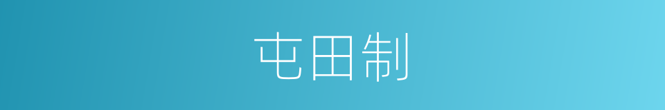 屯田制的意思