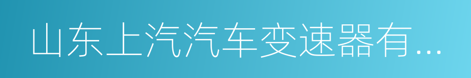 山东上汽汽车变速器有限公司的同义词