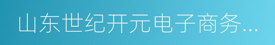 山东世纪开元电子商务有限公司的同义词