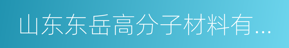 山东东岳高分子材料有限公司的同义词