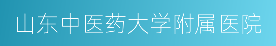 山东中医药大学附属医院的同义词