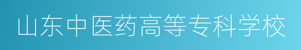 山东中医药高等专科学校的同义词