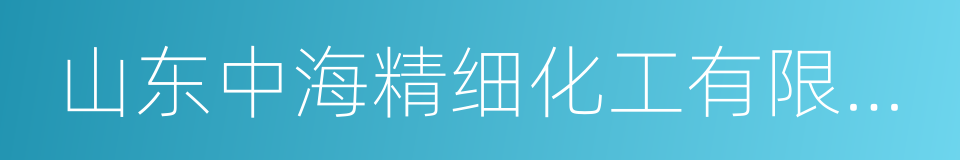 山东中海精细化工有限公司的同义词