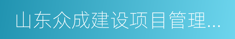 山东众成建设项目管理有限公司的同义词