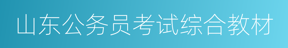 山东公务员考试综合教材的同义词