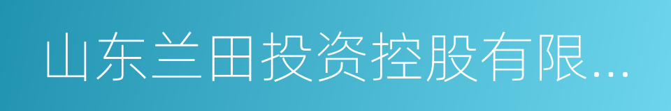 山东兰田投资控股有限公司的同义词