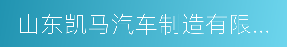 山东凯马汽车制造有限公司的同义词