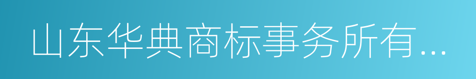 山东华典商标事务所有限公司的同义词