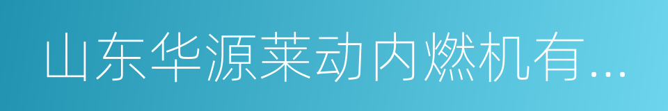 山东华源莱动内燃机有限公司的同义词