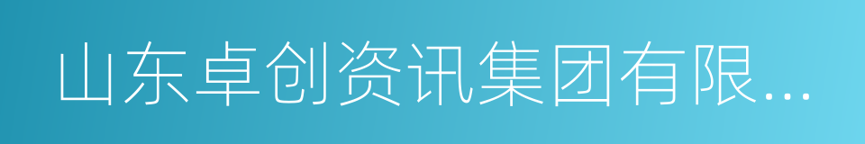 山东卓创资讯集团有限公司的同义词