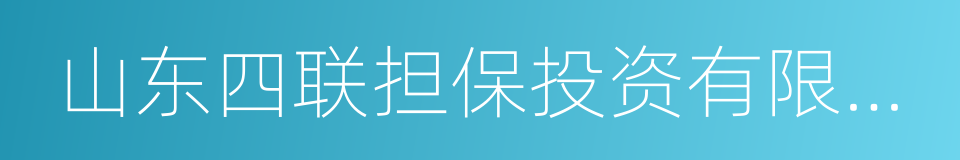 山东四联担保投资有限公司的同义词