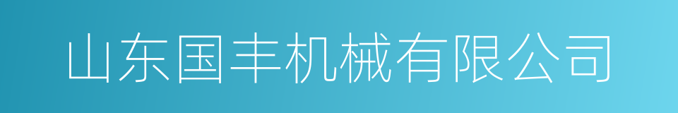 山东国丰机械有限公司的同义词
