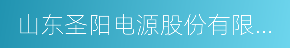 山东圣阳电源股份有限公司的同义词