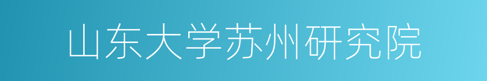 山东大学苏州研究院的同义词