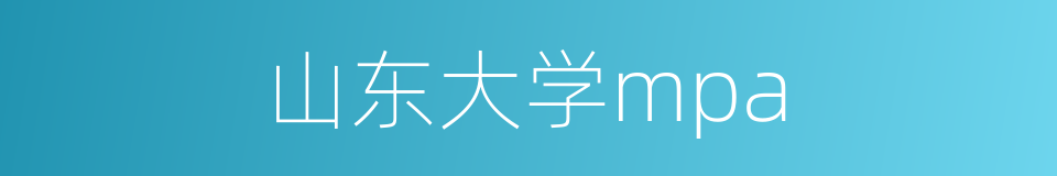 山东大学mpa的同义词