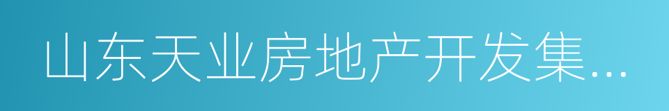 山东天业房地产开发集团有限公司的同义词