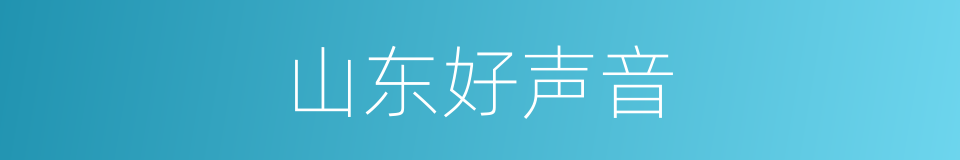 山东好声音的同义词