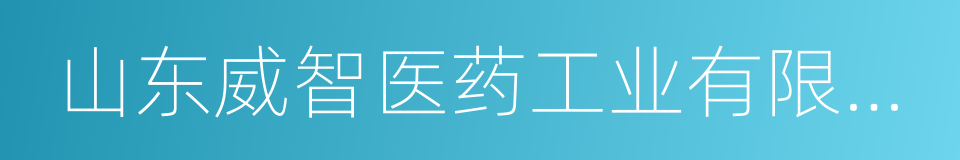 山东威智医药工业有限公司的同义词