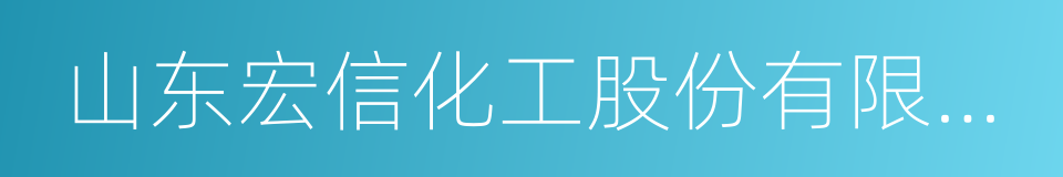 山东宏信化工股份有限公司的同义词